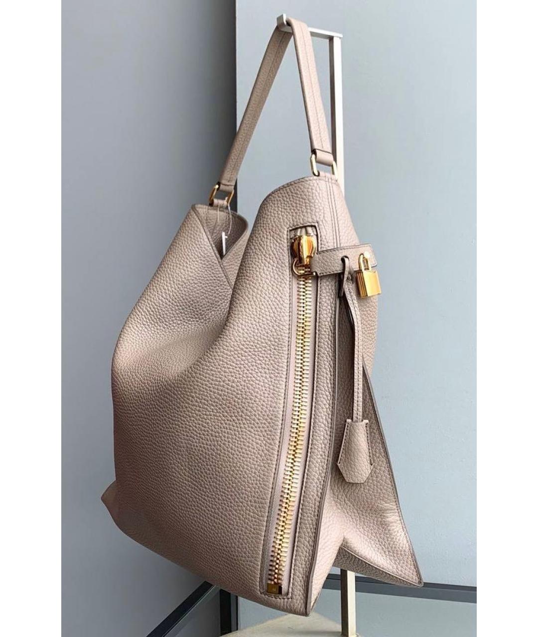 TOM FORD Бежевая кожаная сумка через плечо, фото 2