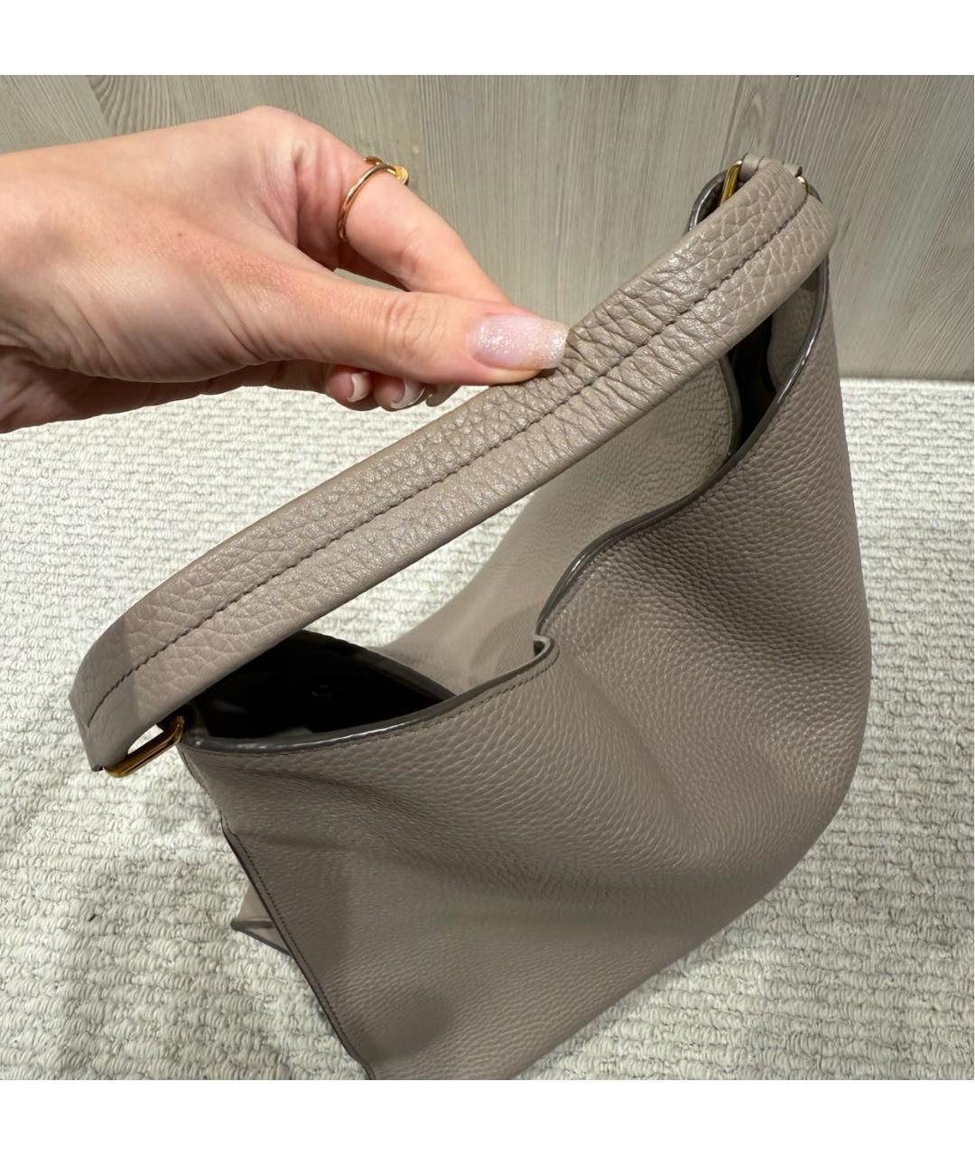 TOM FORD Бежевая кожаная сумка через плечо, фото 6