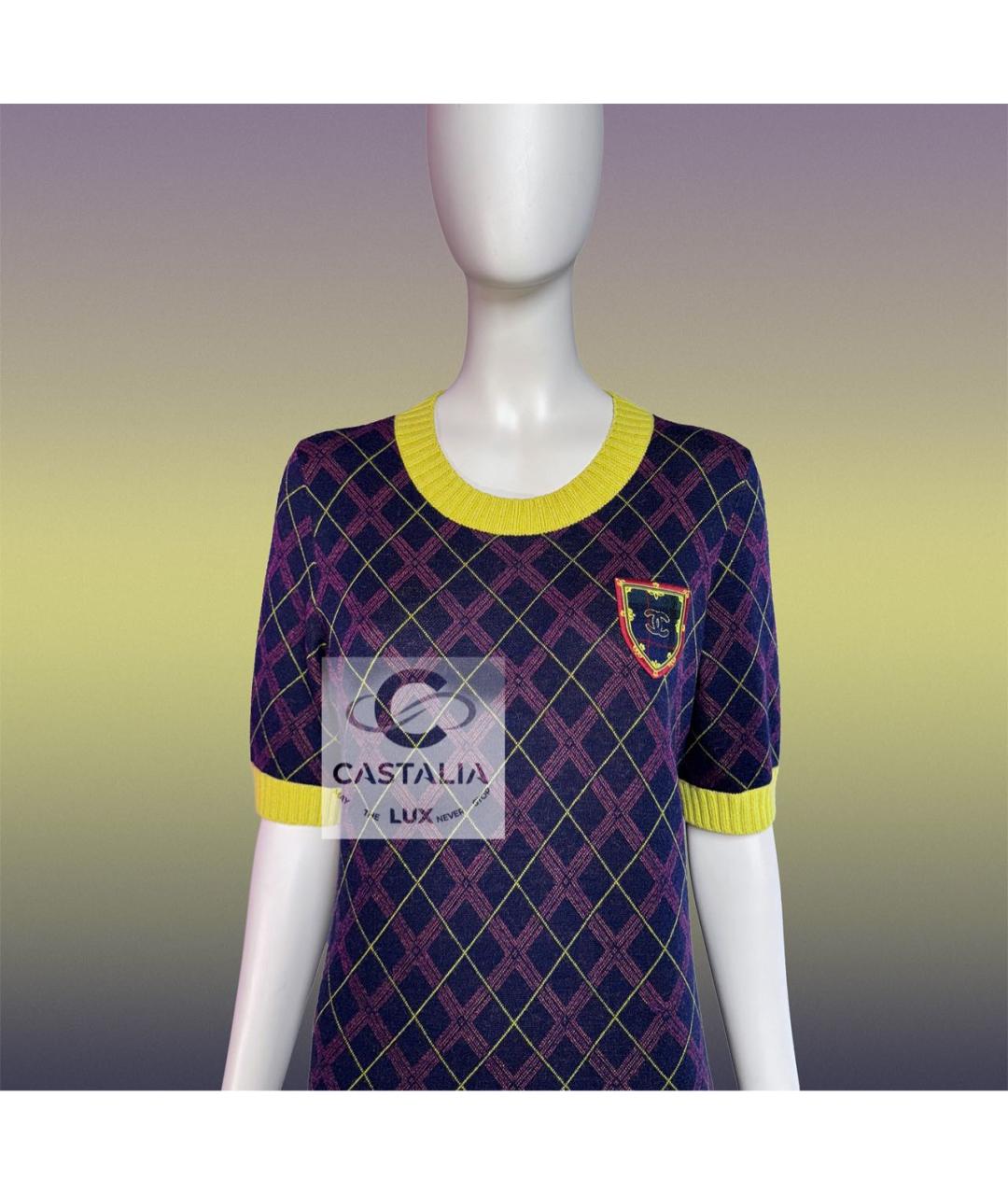 CHANEL Мульти кашемировое коктейльное платье, фото 8