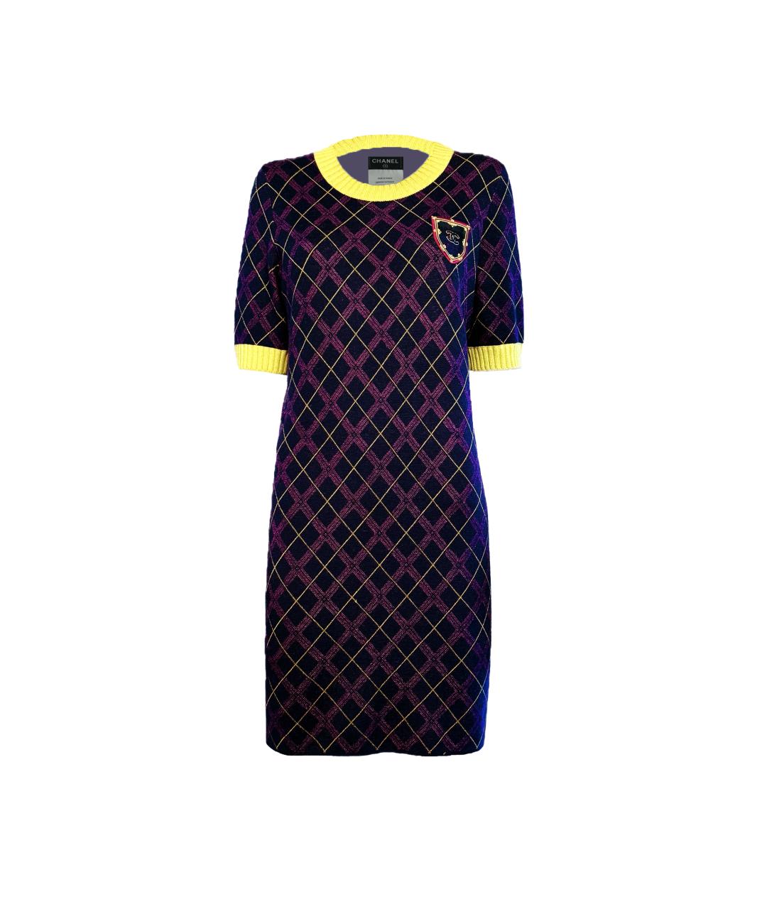 CHANEL Мульти кашемировое коктейльное платье, фото 1