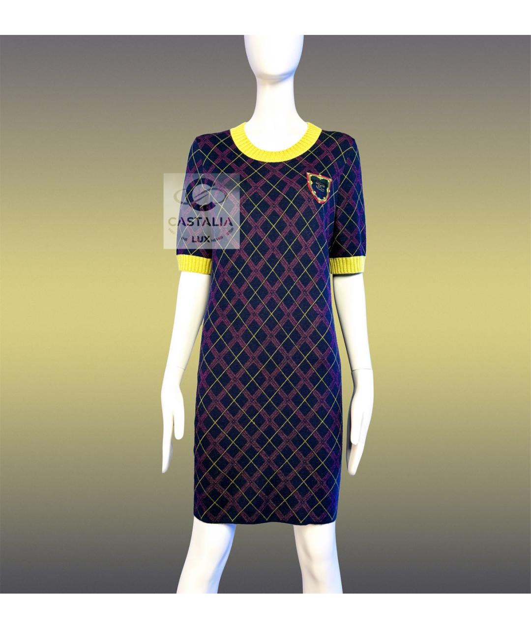 CHANEL Мульти кашемировое коктейльное платье, фото 6