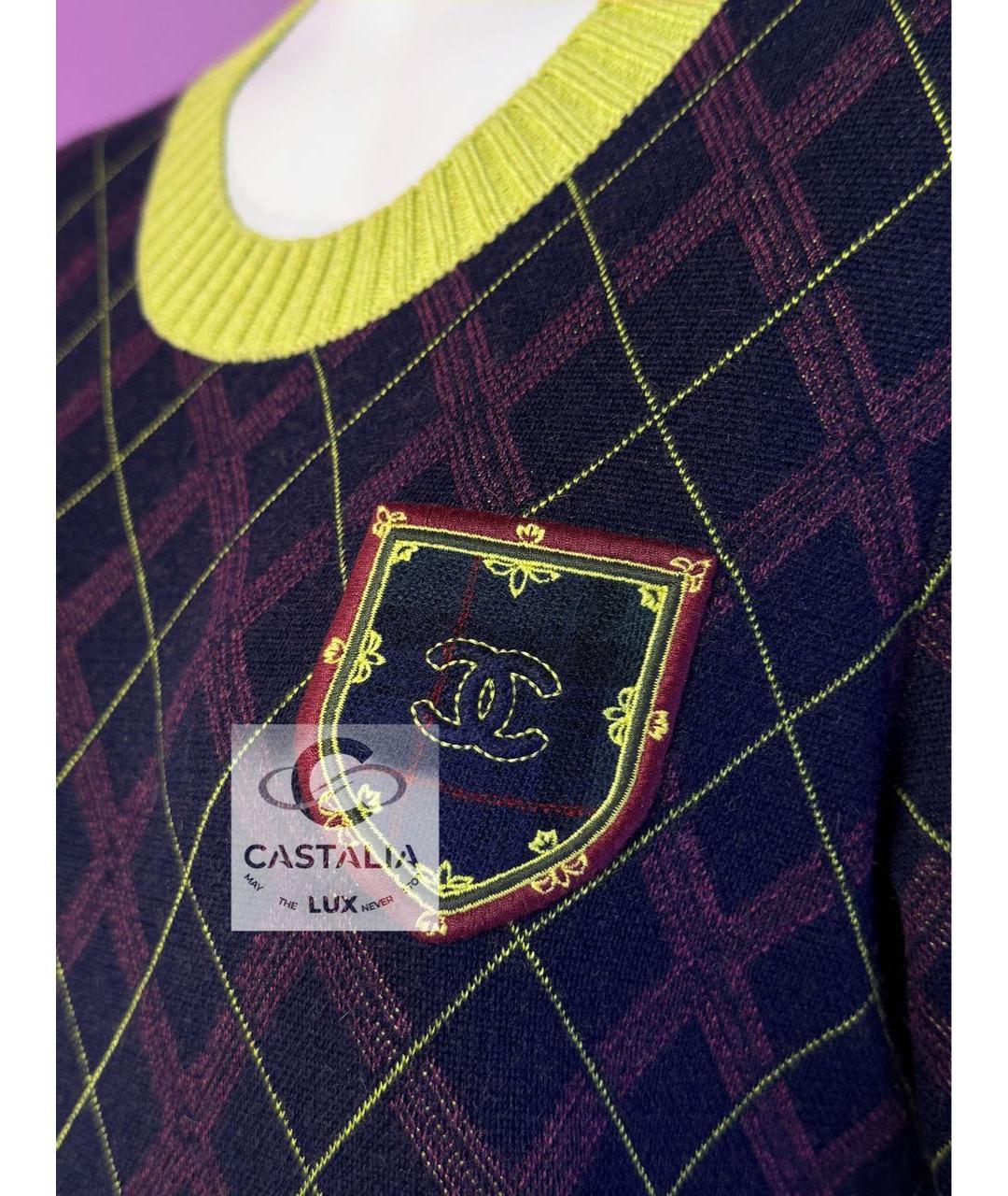 CHANEL Мульти кашемировое коктейльное платье, фото 7