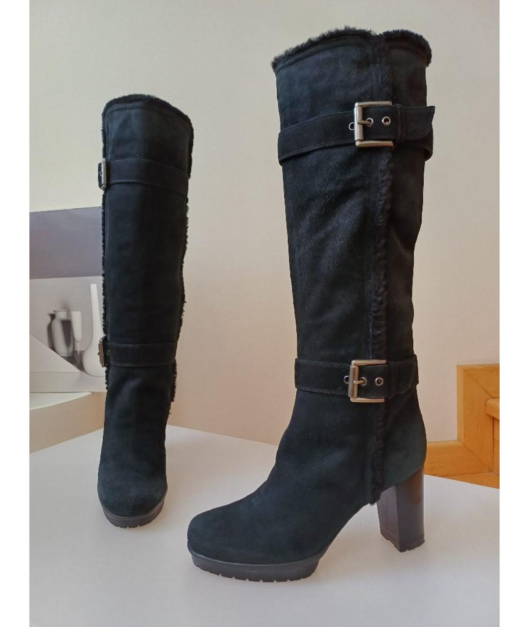 GIANVITO ROSSI Черные замшевые сапоги, фото 3