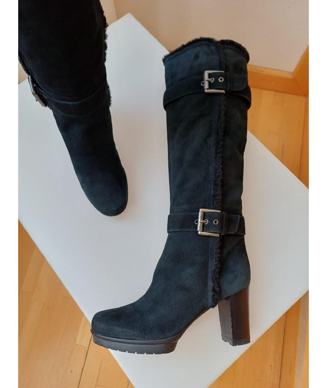 GIANVITO ROSSI Черные замшевые сапоги, фото 5