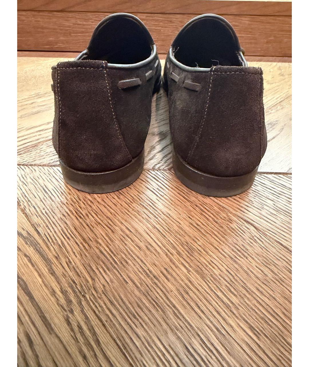 SANTONI Коричневые замшевые лоферы, фото 4