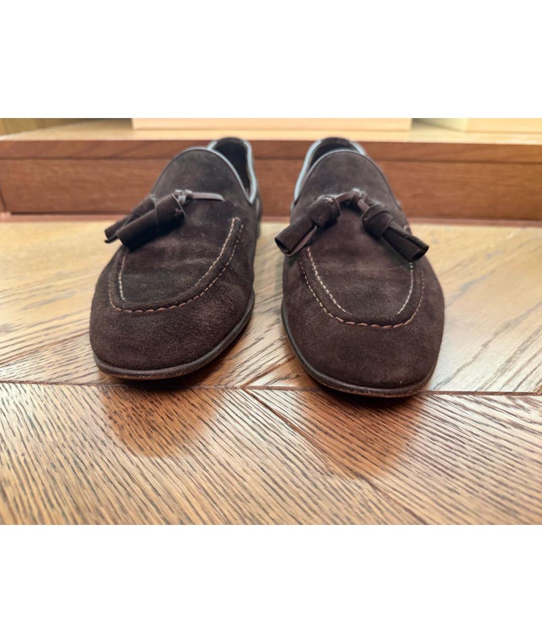 SANTONI Коричневые замшевые лоферы, фото 2