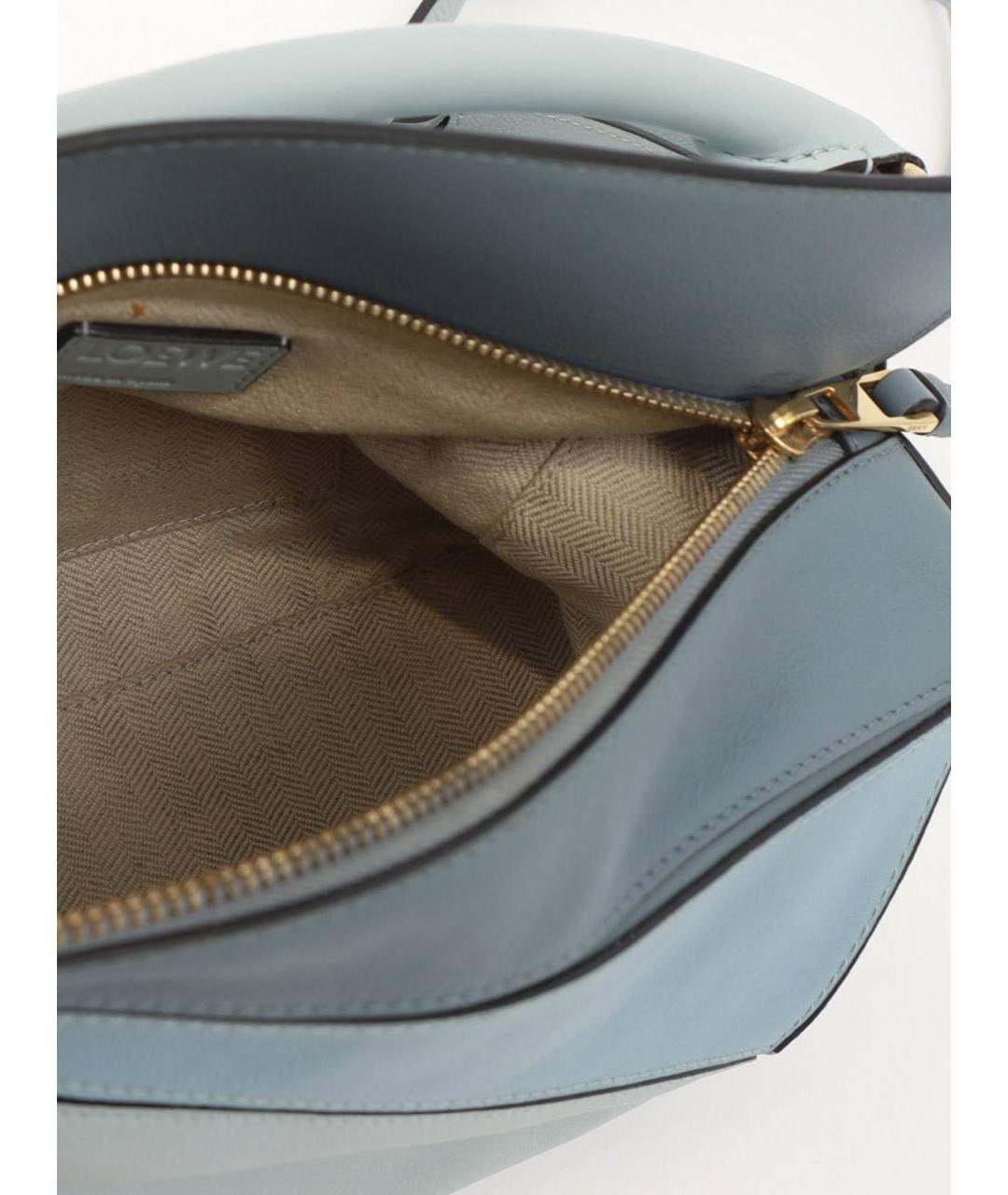 LOEWE Голубая кожаная сумка с короткими ручками, фото 2