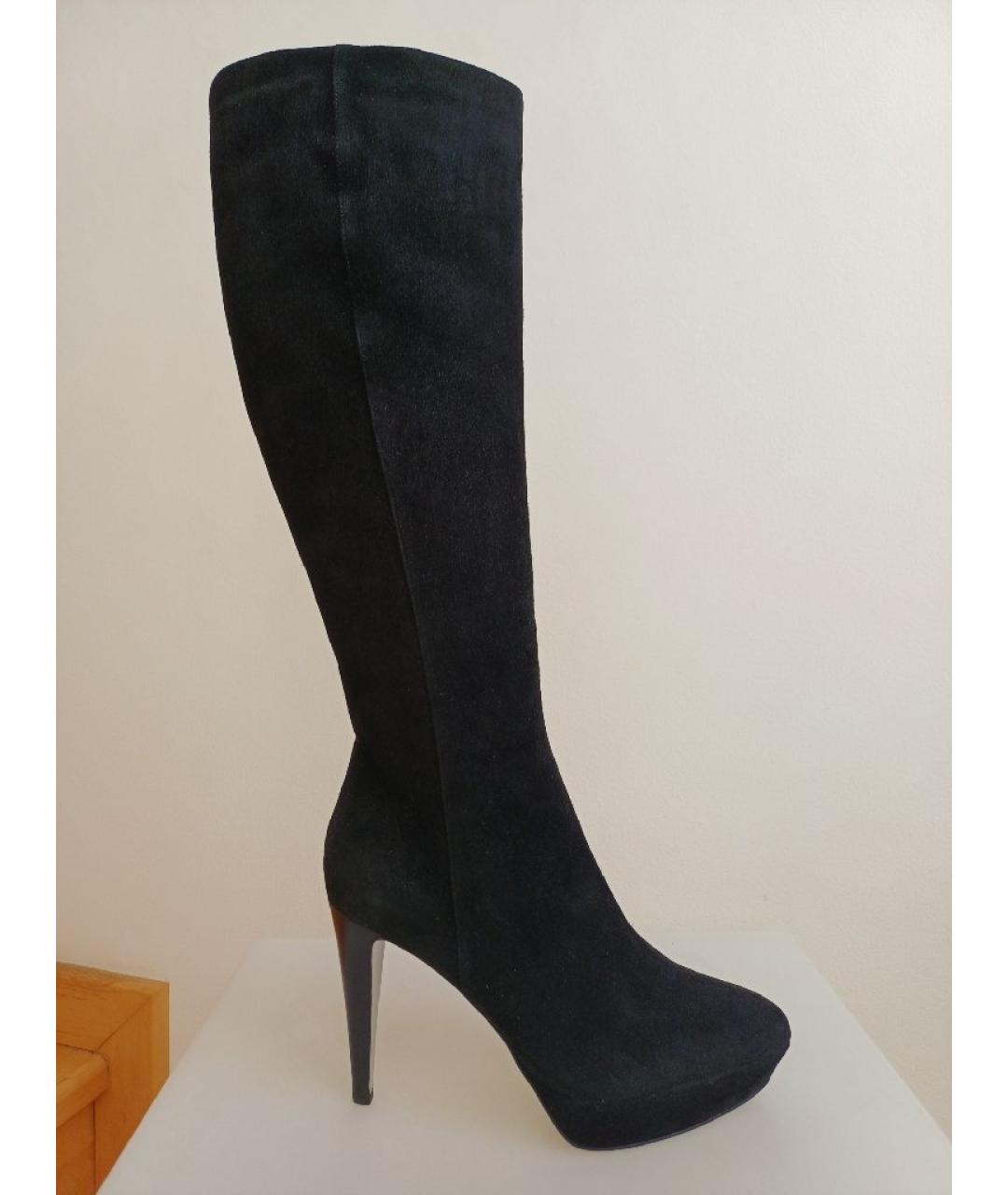 SERGIO ROSSI Черные замшевые сапоги, фото 10