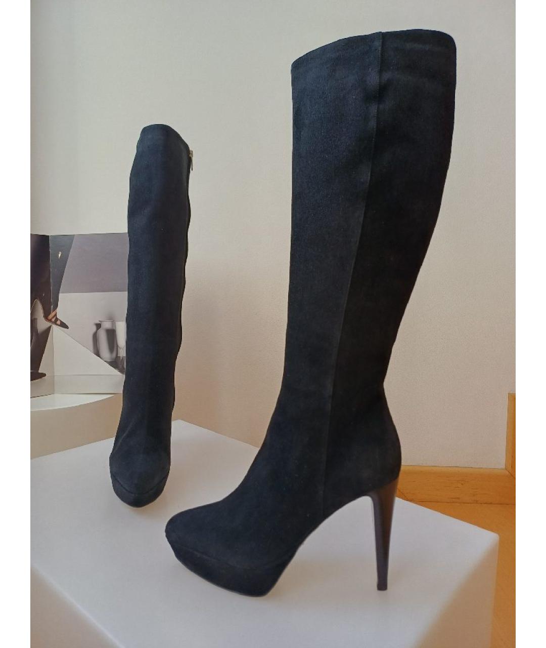 SERGIO ROSSI Черные замшевые сапоги, фото 4