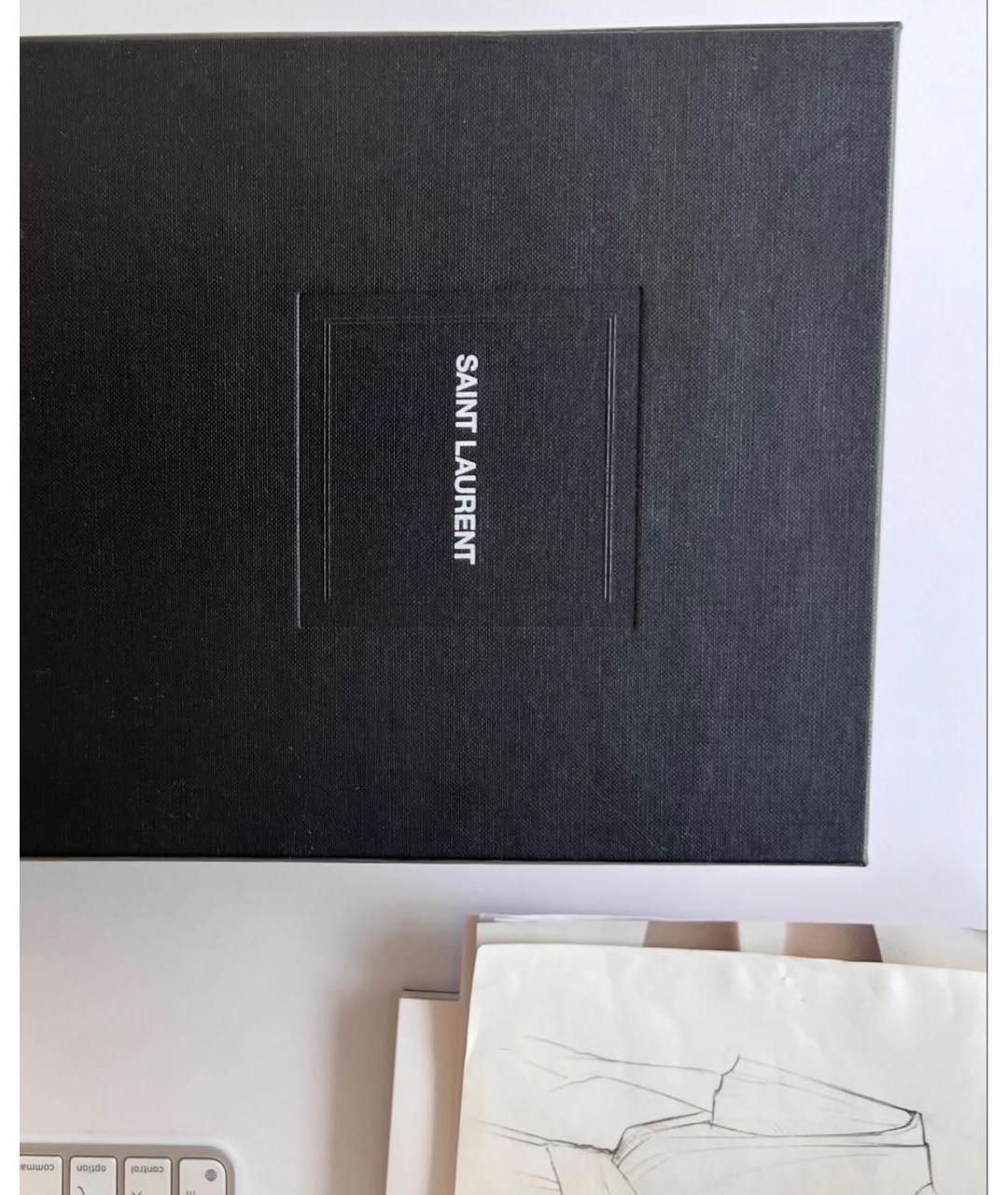 SAINT LAURENT Бордовые кожаные туфли, фото 7