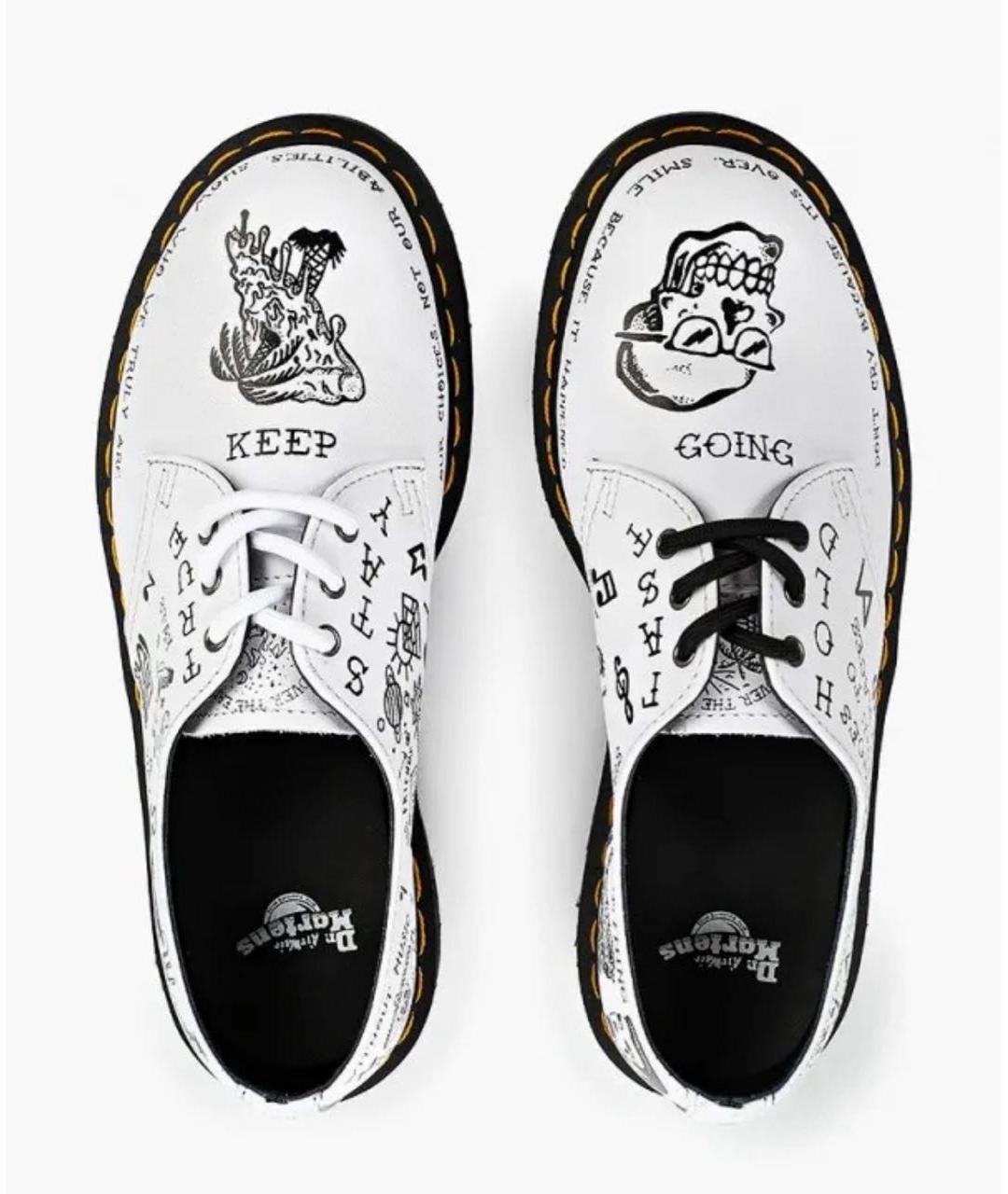 DR. MARTENS Белые кожаные брогги и оксфорды, фото 4