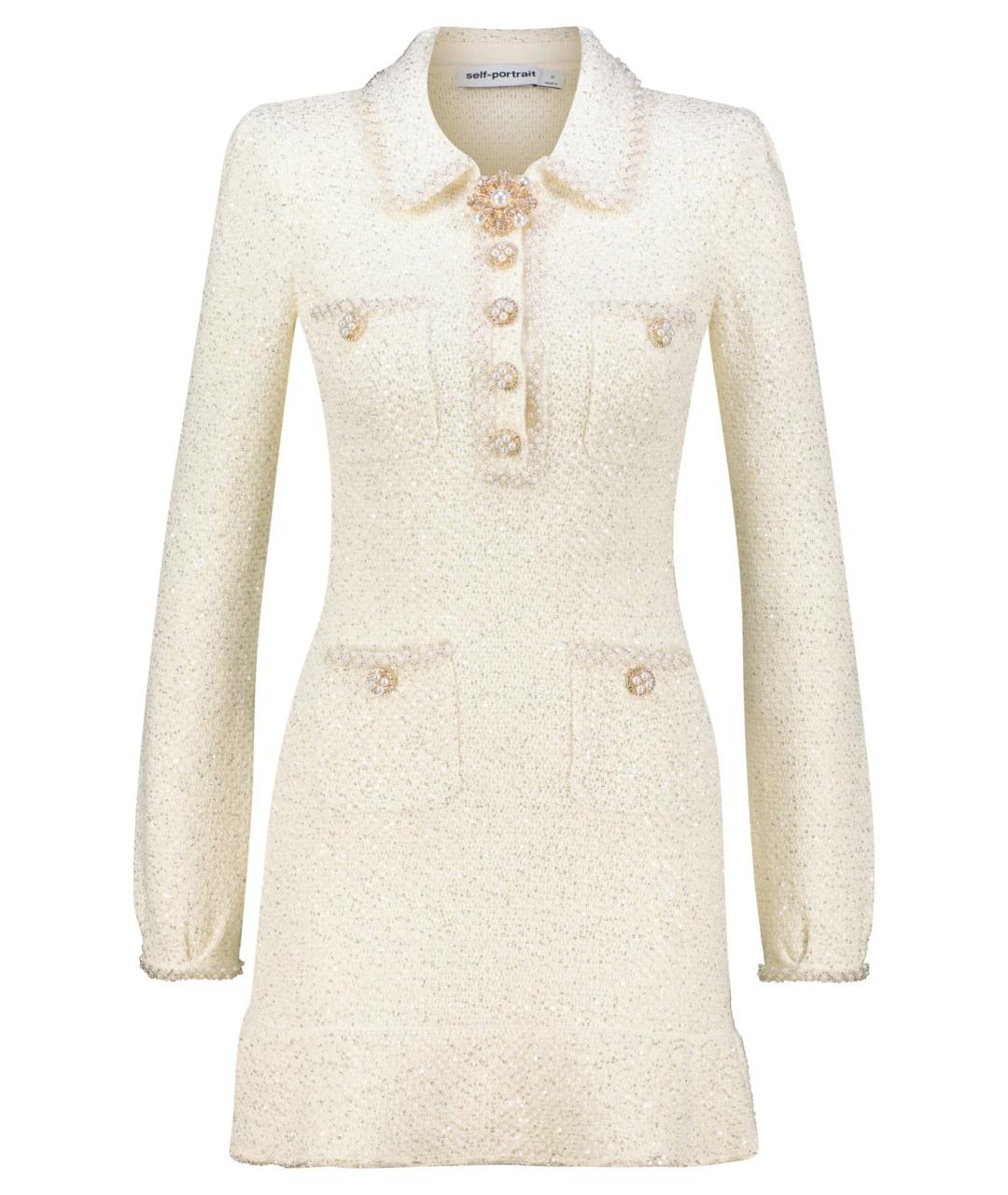 SELF-PORTRAIT Белое повседневное платье, фото 1