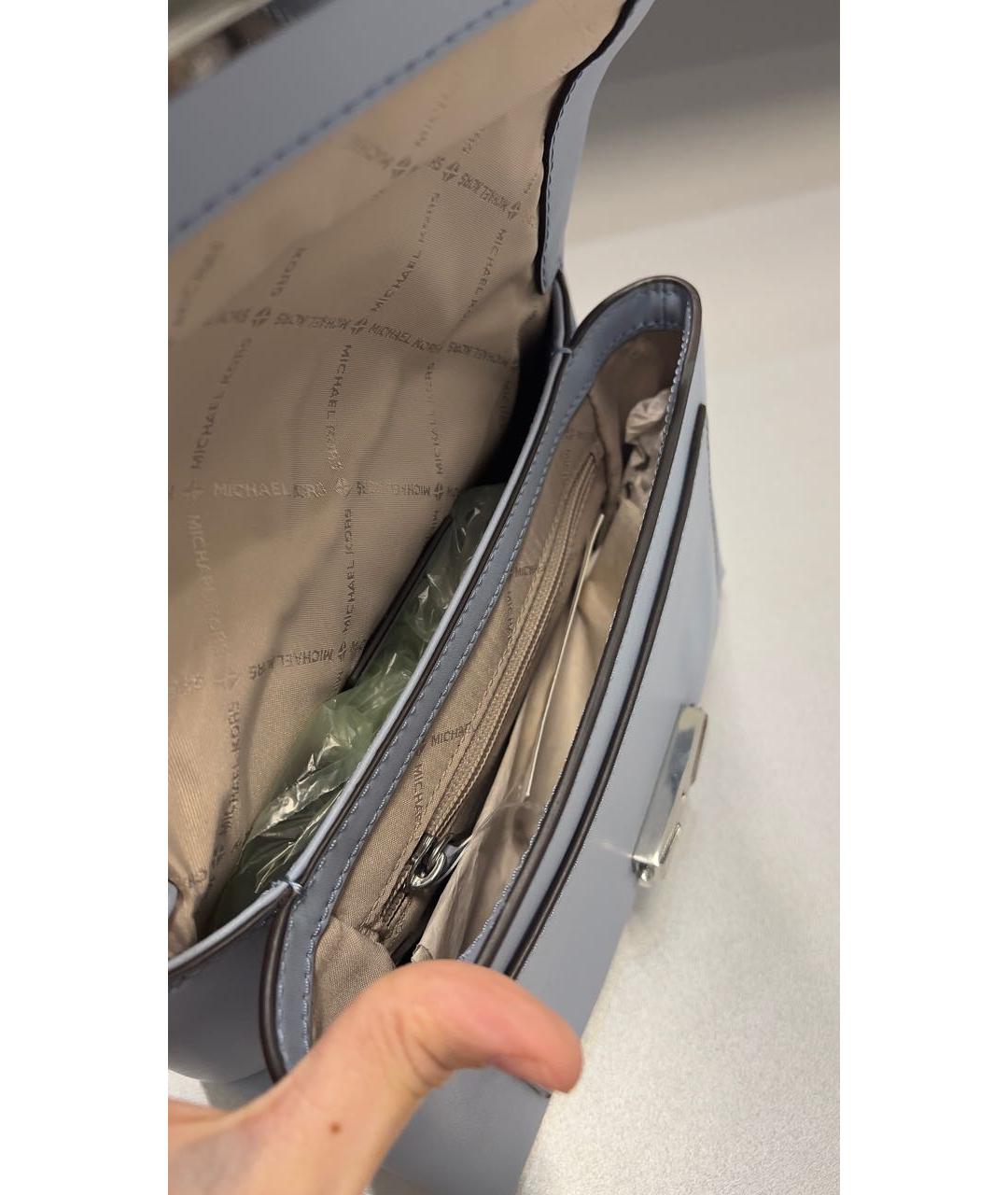 MICHAEL KORS Голубая кожаная сумка через плечо, фото 4