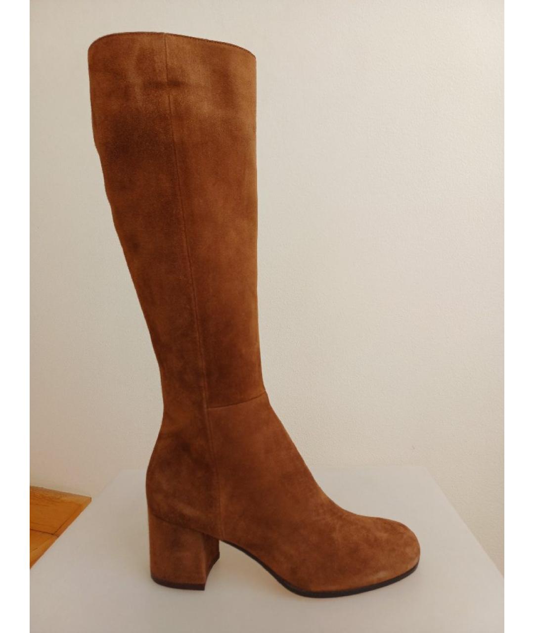 GIANVITO ROSSI Коричневые замшевые сапоги, фото 9