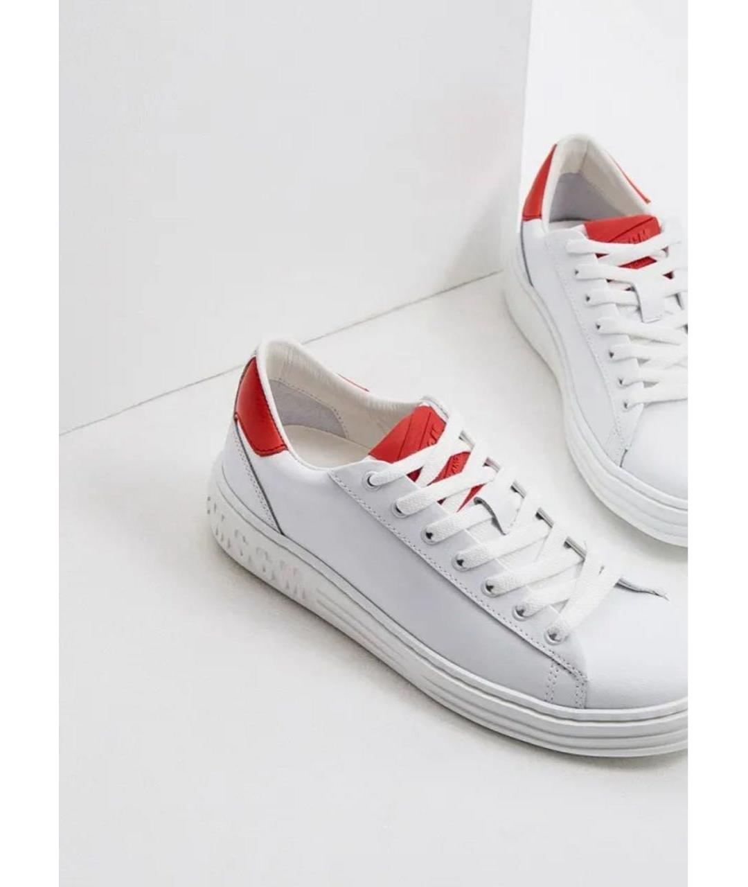 MSGM Белые кожаные кеды, фото 5