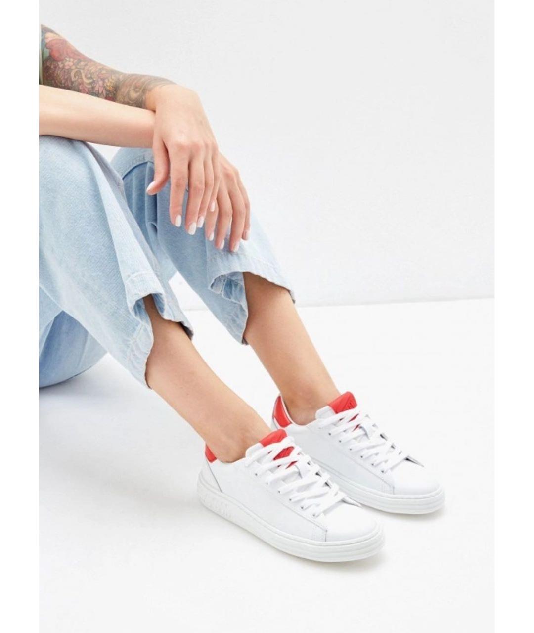 MSGM Белые кожаные кеды, фото 6