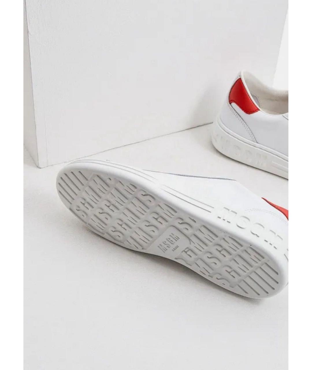 MSGM Белые кожаные кеды, фото 7