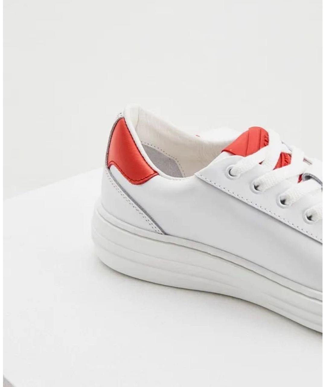 MSGM Белые кожаные кеды, фото 4