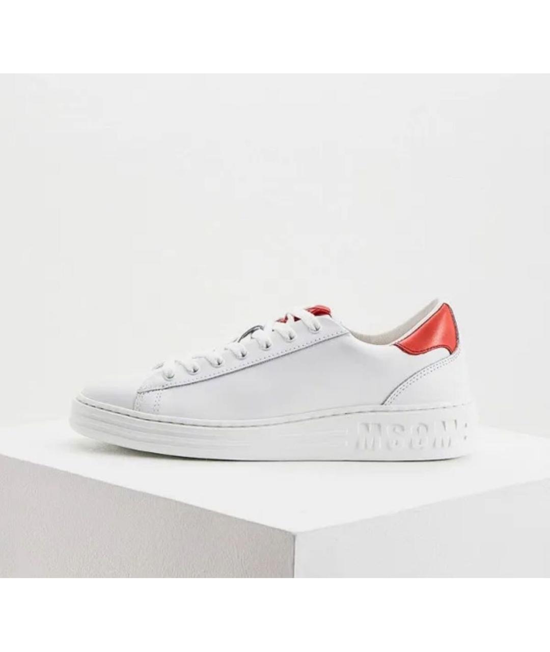 MSGM Белые кожаные кеды, фото 8