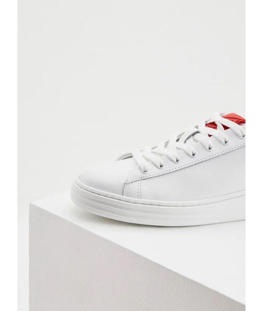 MSGM Белые кожаные кеды, фото 2