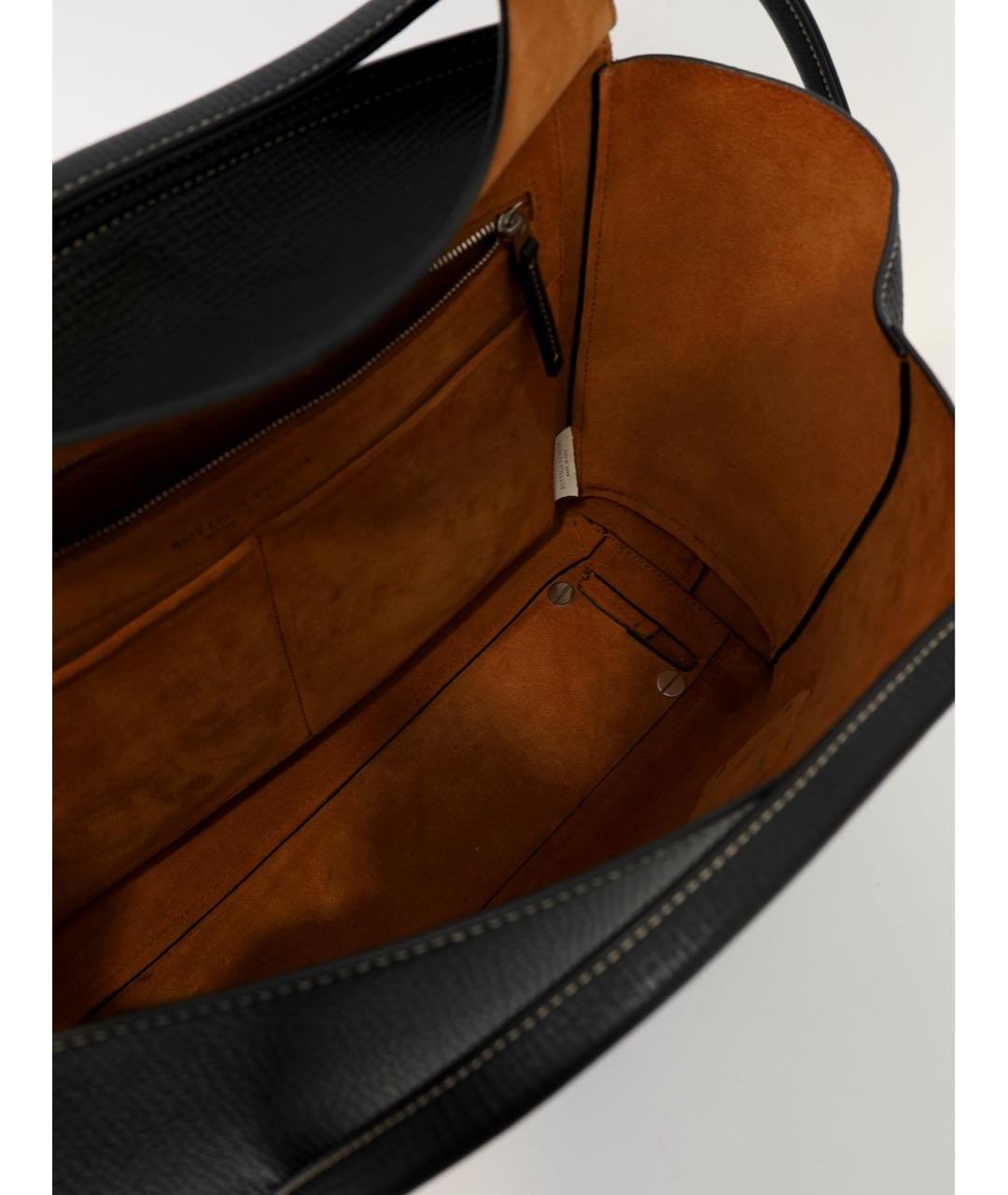 BOTTEGA VENETA Черная кожаная сумка тоут, фото 2