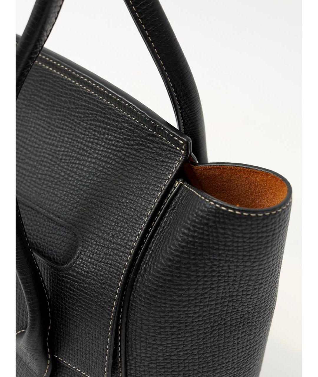 BOTTEGA VENETA Черная кожаная сумка тоут, фото 7