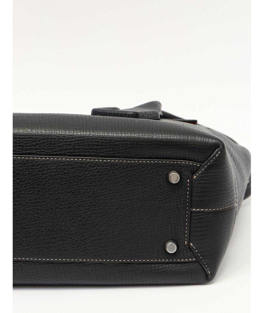 BOTTEGA VENETA Черная кожаная сумка тоут, фото 5