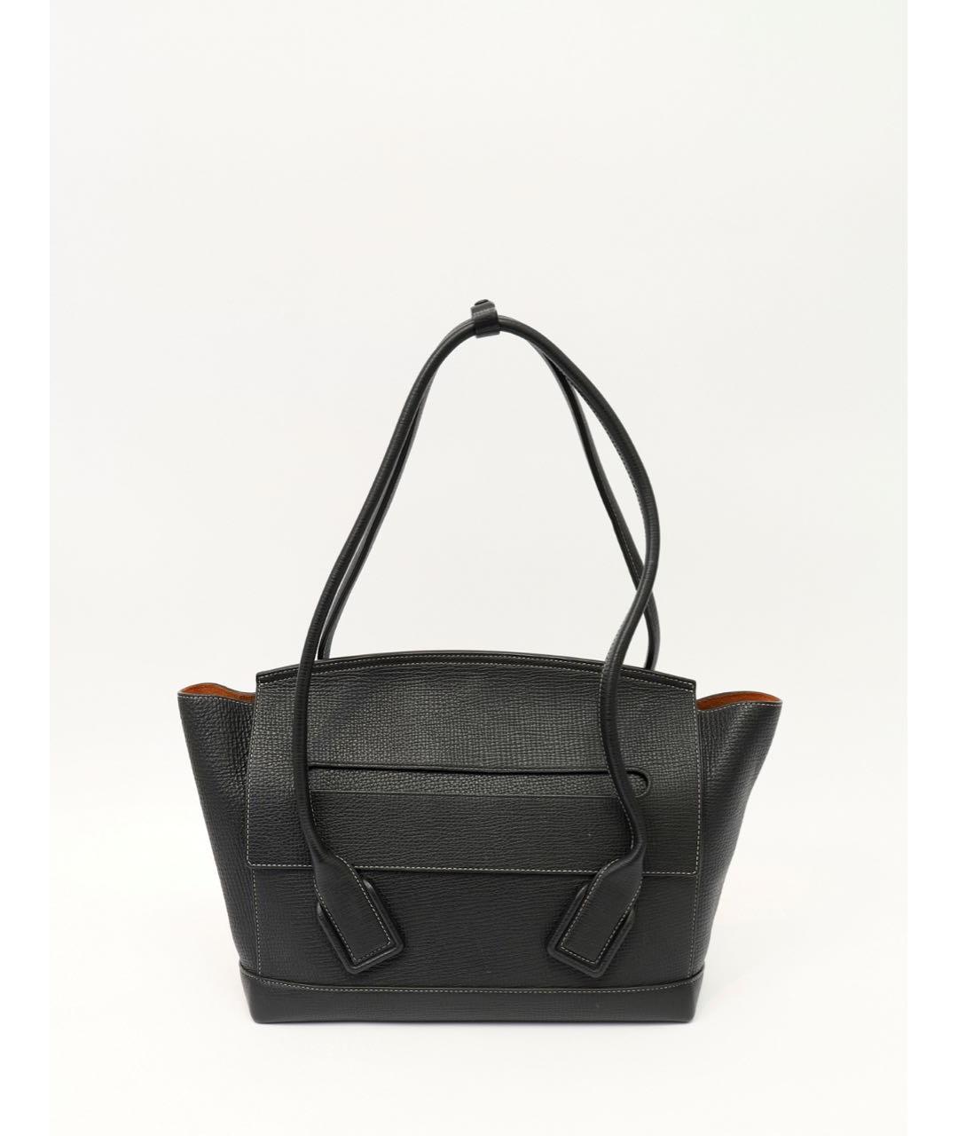 BOTTEGA VENETA Черная кожаная сумка тоут, фото 8