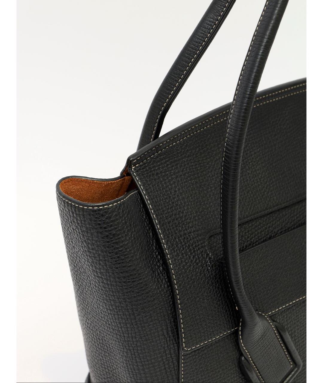 BOTTEGA VENETA Черная кожаная сумка тоут, фото 6