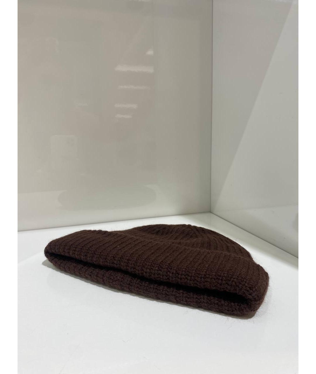 YVES SALOMON Коричневая шерстяная шапка, фото 2