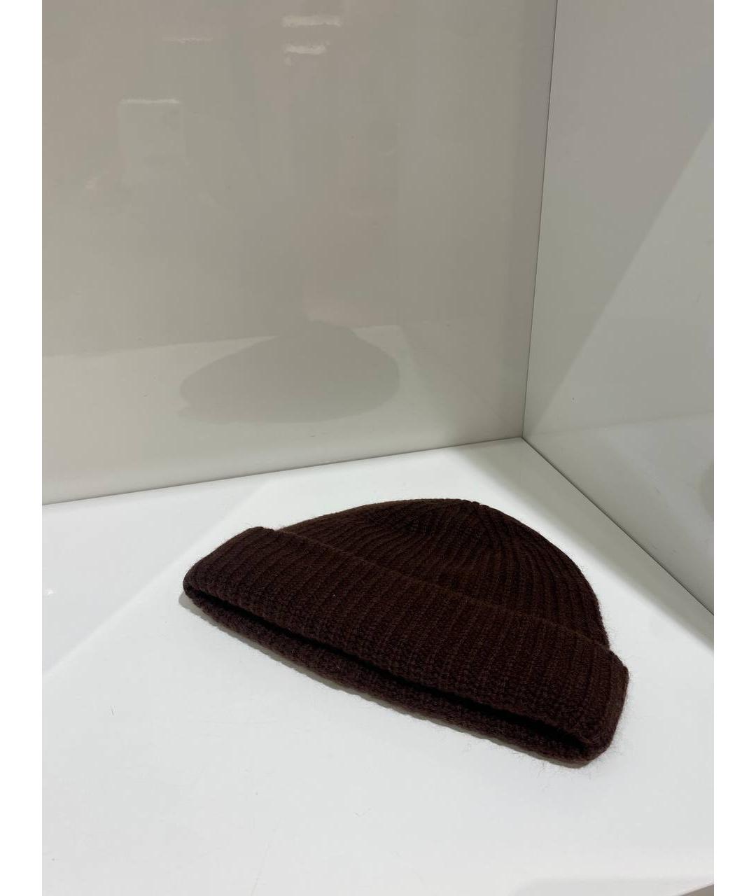 YVES SALOMON Коричневая шерстяная шапка, фото 3