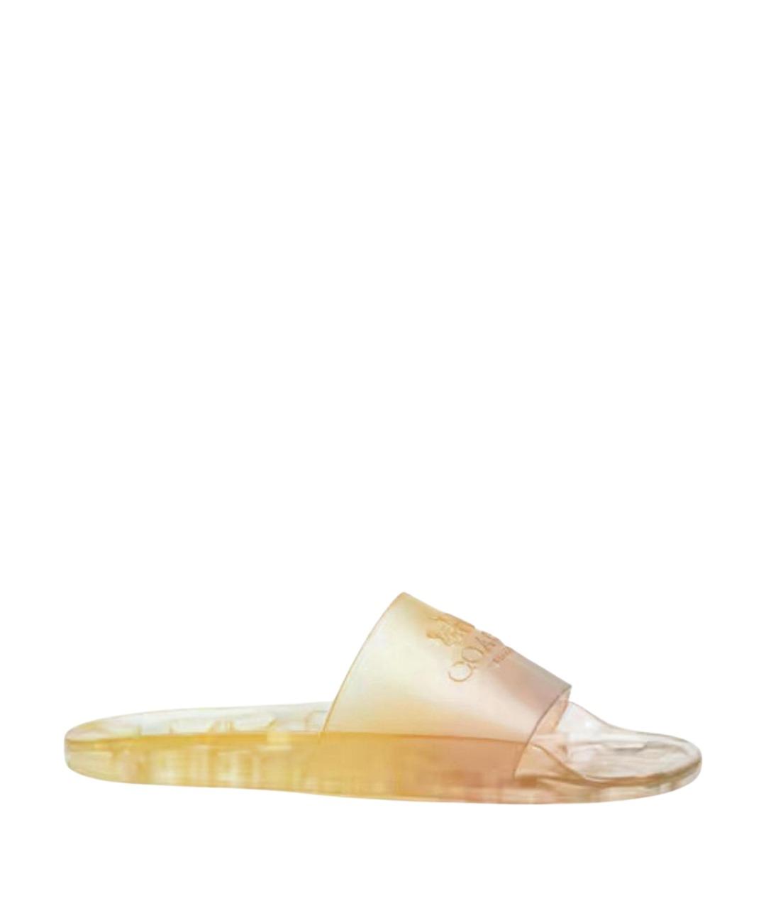 COACH Желтые резиновые шлепанцы, фото 1