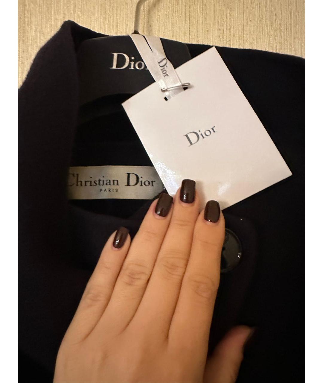 CHRISTIAN DIOR Темно-синее кашемировое пальто, фото 3