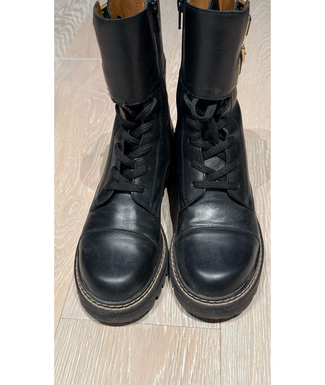 SEE BY CHLOE Черные кожаные ботинки, фото 6