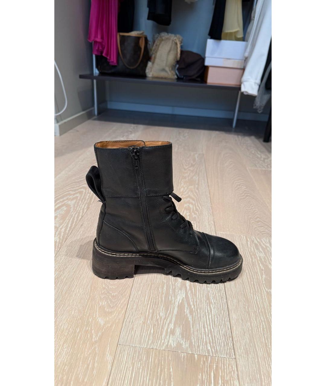 SEE BY CHLOE Черные кожаные ботинки, фото 8