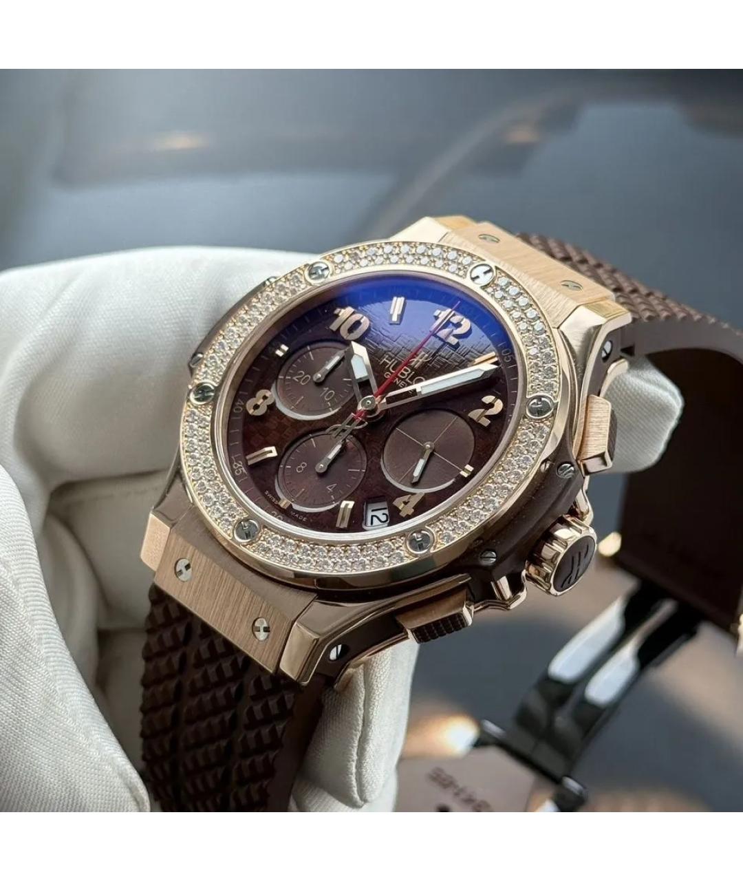 HUBLOT Коричневые часы из розового золота, фото 4