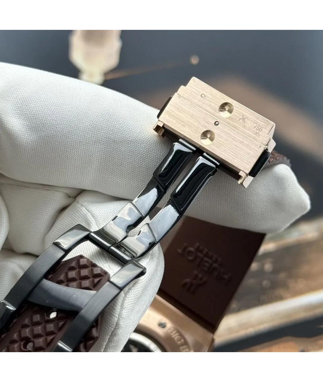 HUBLOT Коричневые часы из розового золота, фото 7