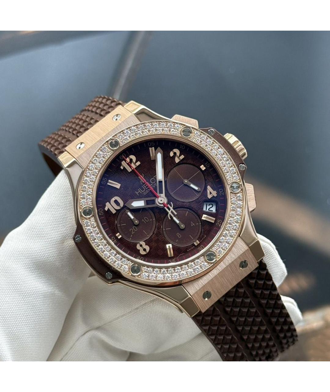 HUBLOT Коричневые часы из розового золота, фото 3