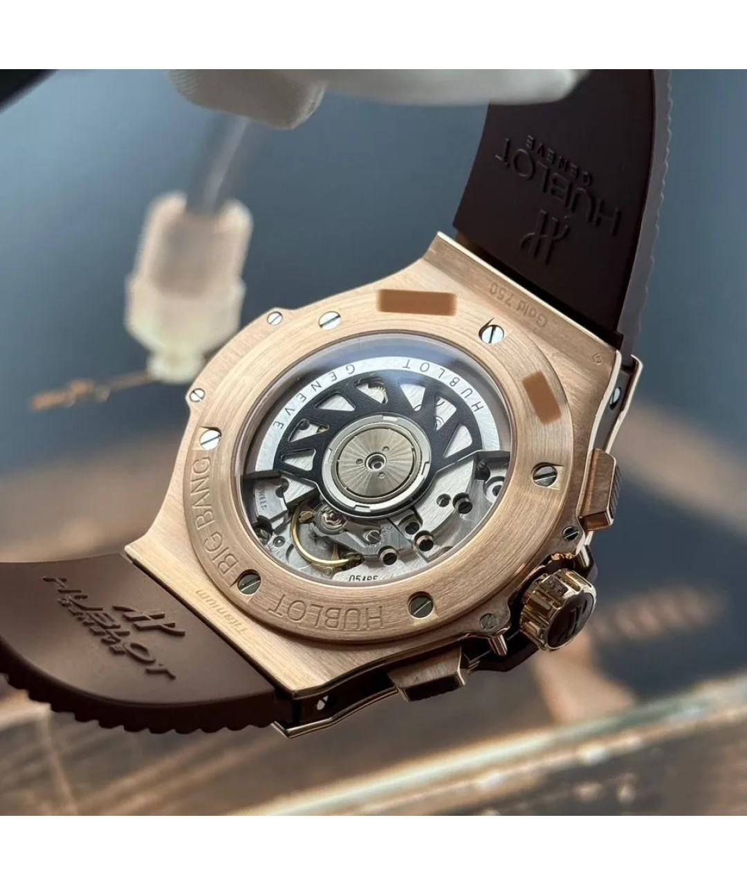 HUBLOT Коричневые часы из розового золота, фото 5
