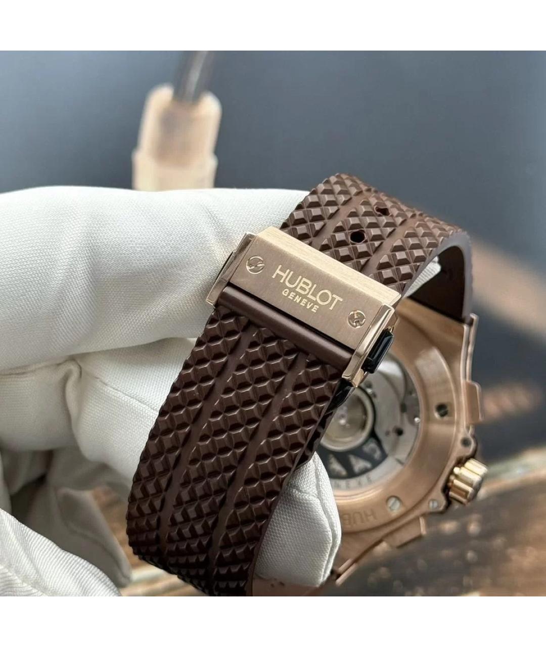HUBLOT Коричневые часы из розового золота, фото 6