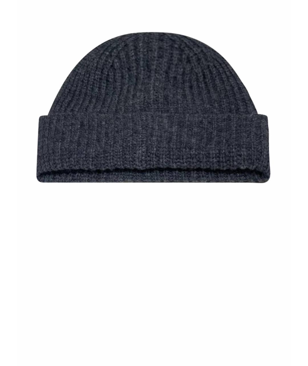 YVES SALOMON Серая шерстяная шапка, фото 1