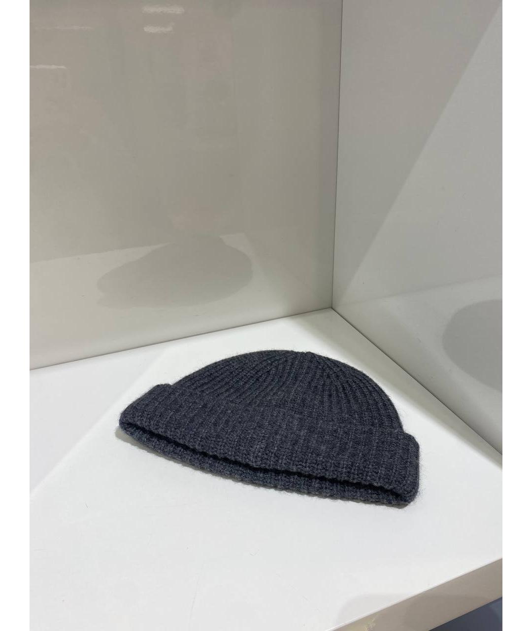 YVES SALOMON Серая шерстяная шапка, фото 3