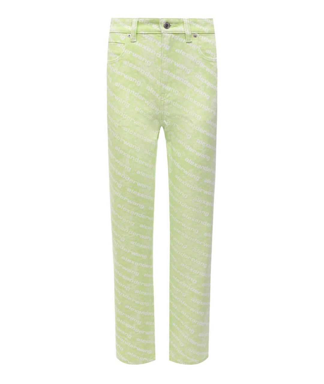 ALEXANDER WANG Салатовые хлопковые прямые джинсы, фото 1