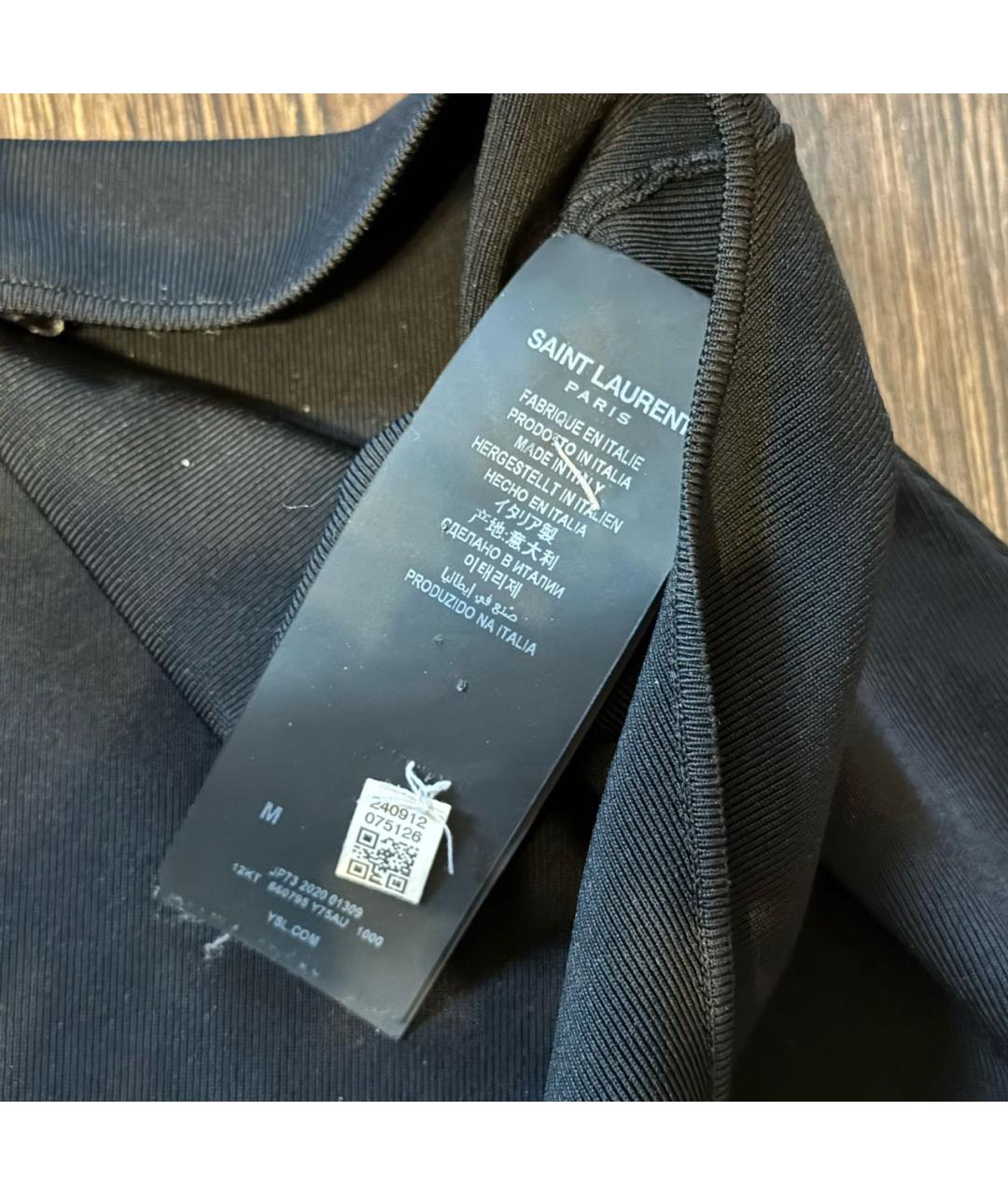 SAINT LAURENT Черная хлопковая майка, фото 5