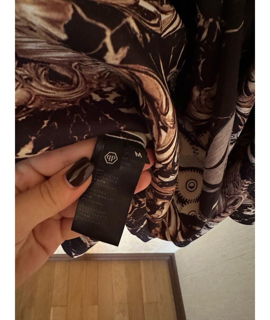 PHILIPP PLEIN Черное полиэстеровое платье, фото 3