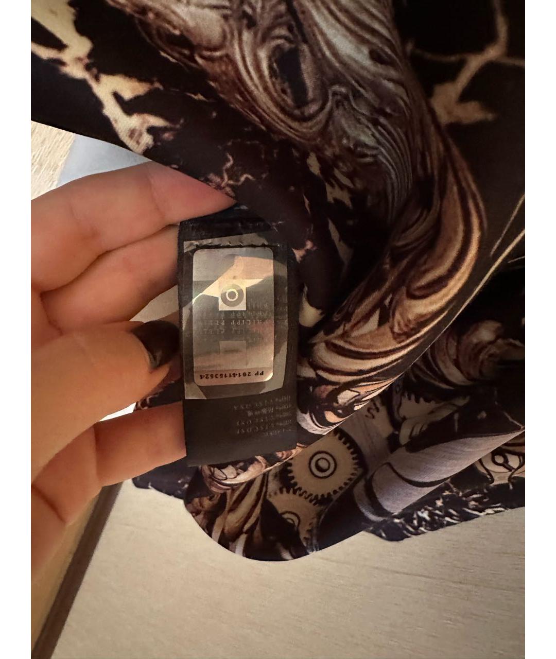 PHILIPP PLEIN Черное полиэстеровое платье, фото 5