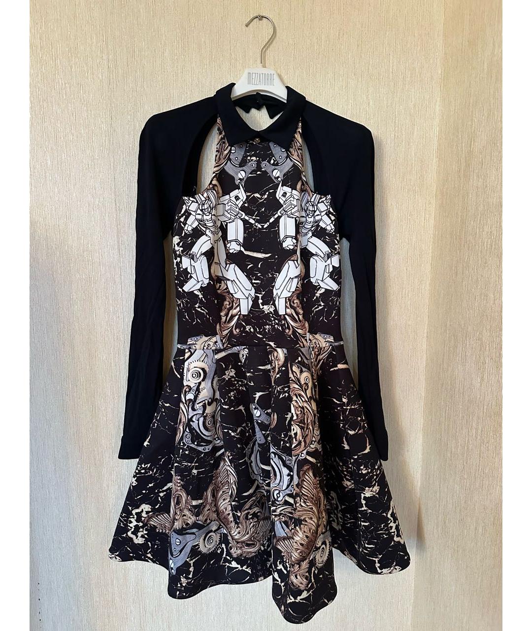 PHILIPP PLEIN Черное полиэстеровое платье, фото 6