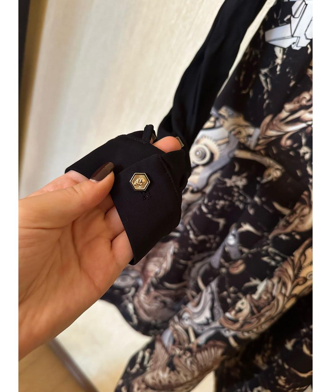 PHILIPP PLEIN Черное полиэстеровое платье, фото 4