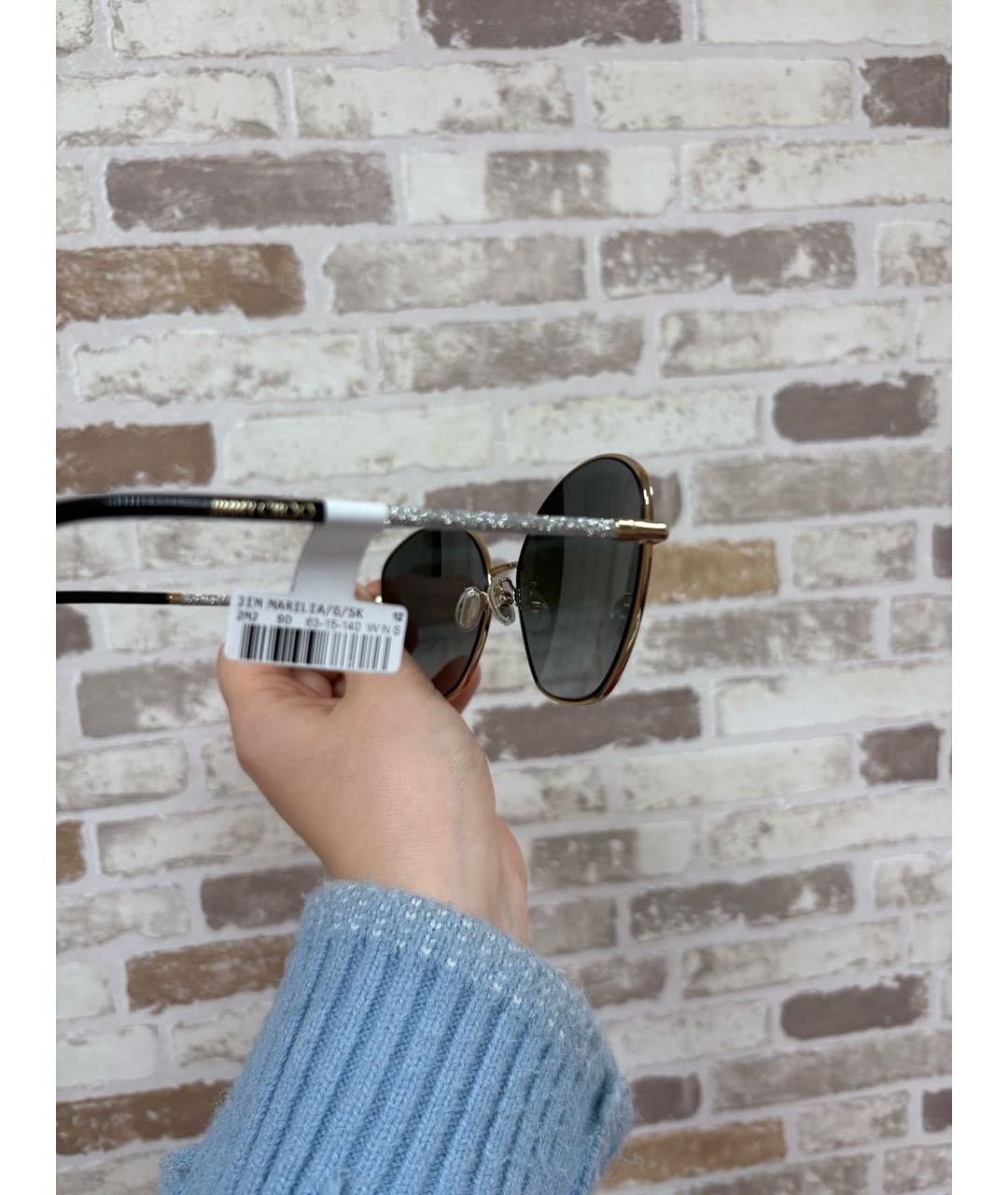 JIMMY CHOO Черные металлические солнцезащитные очки, фото 8