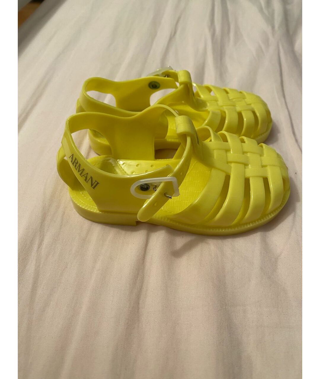 EMPORIO ARMANI KIDS Желтые резиновые сандалии и шлепанцы, фото 4